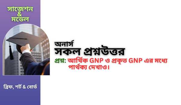 আর্থিক GNP ও প্রকৃত GNP এর মধ্যে পার্থক্য দেখাও।
