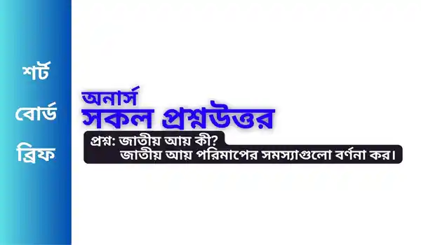 জাতীয় আয় কী জাতীয় আয় পরিমাপের সমস্যাগুলো বর্ণনা কর।