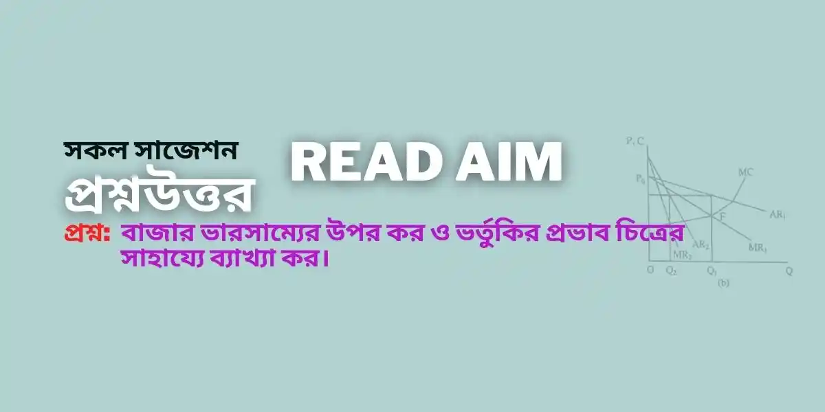 বাজার ভারসাম্যের উপর কর ও ভর্তুকির প্রভাব চিত্রের সাহায্যে ব্যাখ্যা কর।